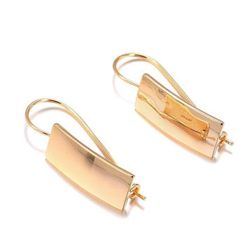 Hot Fashion Long Square Glossy Rose Gold Classic Simple Earrings - The Jewellery Supermarket